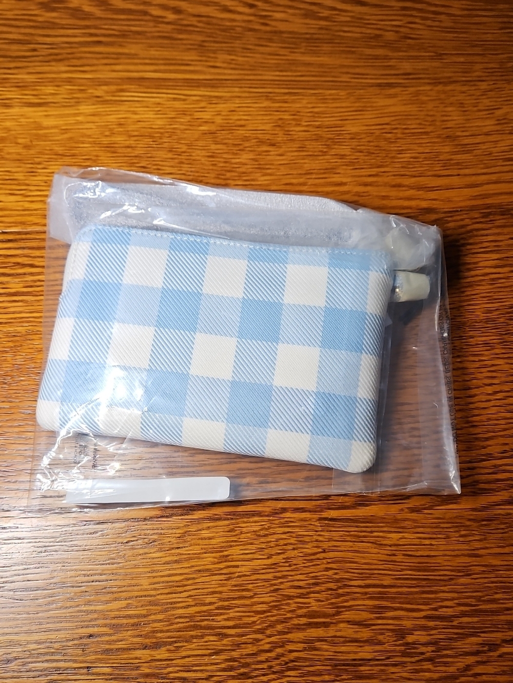 Coach Corner Zip Wristlet With Gingham Print And Charm - Picture 5 of 5